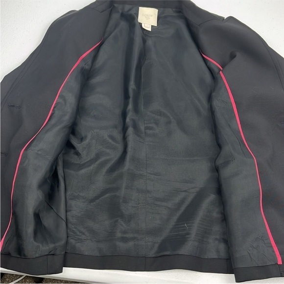 J. Crew Wool Suiting Blazer Black Two Button Pointed Notched Collar Jacket - Picture 7 of 11